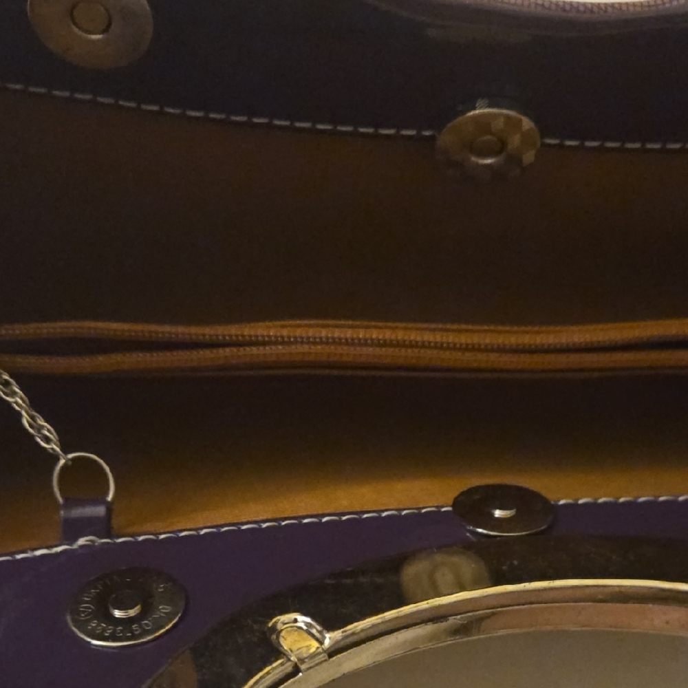 Chic Brown Clutch with Gold Handle - Picture 9 of 11